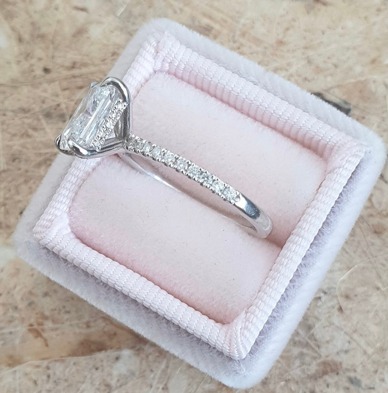 Radiant Hidden Halo Lab Grown Diamond Engagement Ring