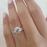 2 CT Round Cut Pave CVD F/VS2 Diamond Engagement Ring 3