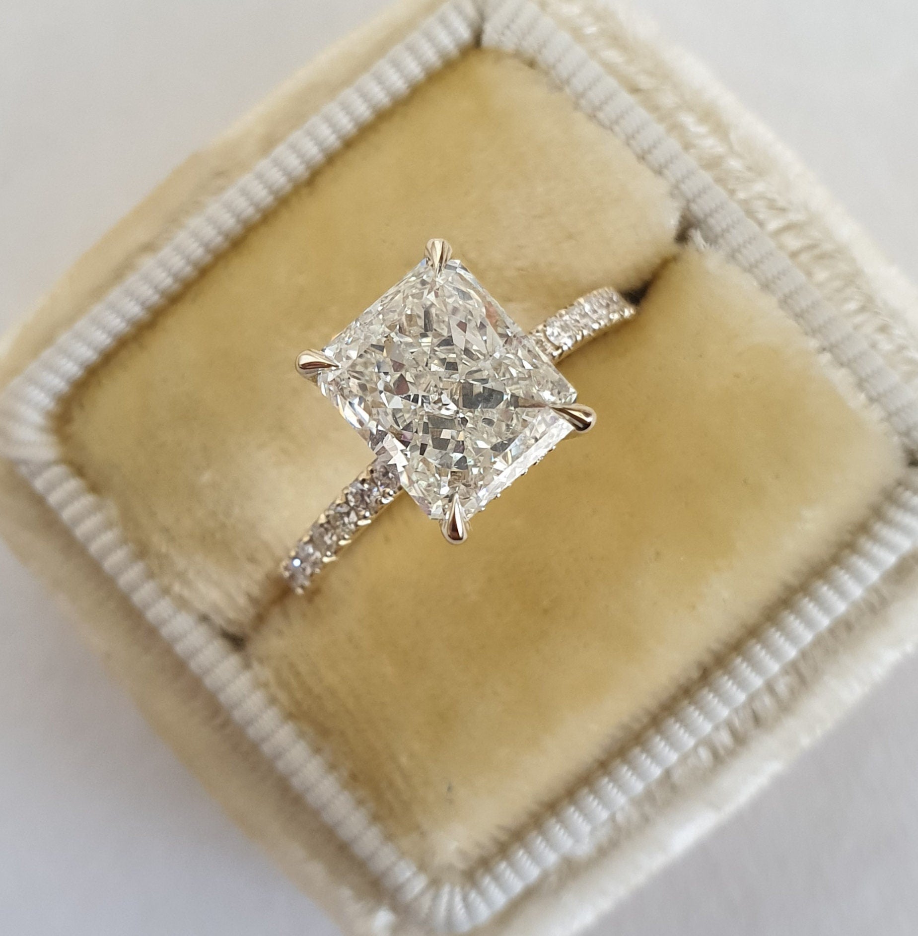 Radiant Pave Lab Grown Diamond Engagement Ring
