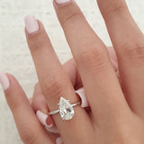 1.7 CT Pear Hidden Halo CVD F/VS1 Diamond Engagement Ring 3