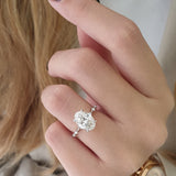 2 CT Oval Cut Pave CVD G/VS2 Diamond Engagement Ring 5