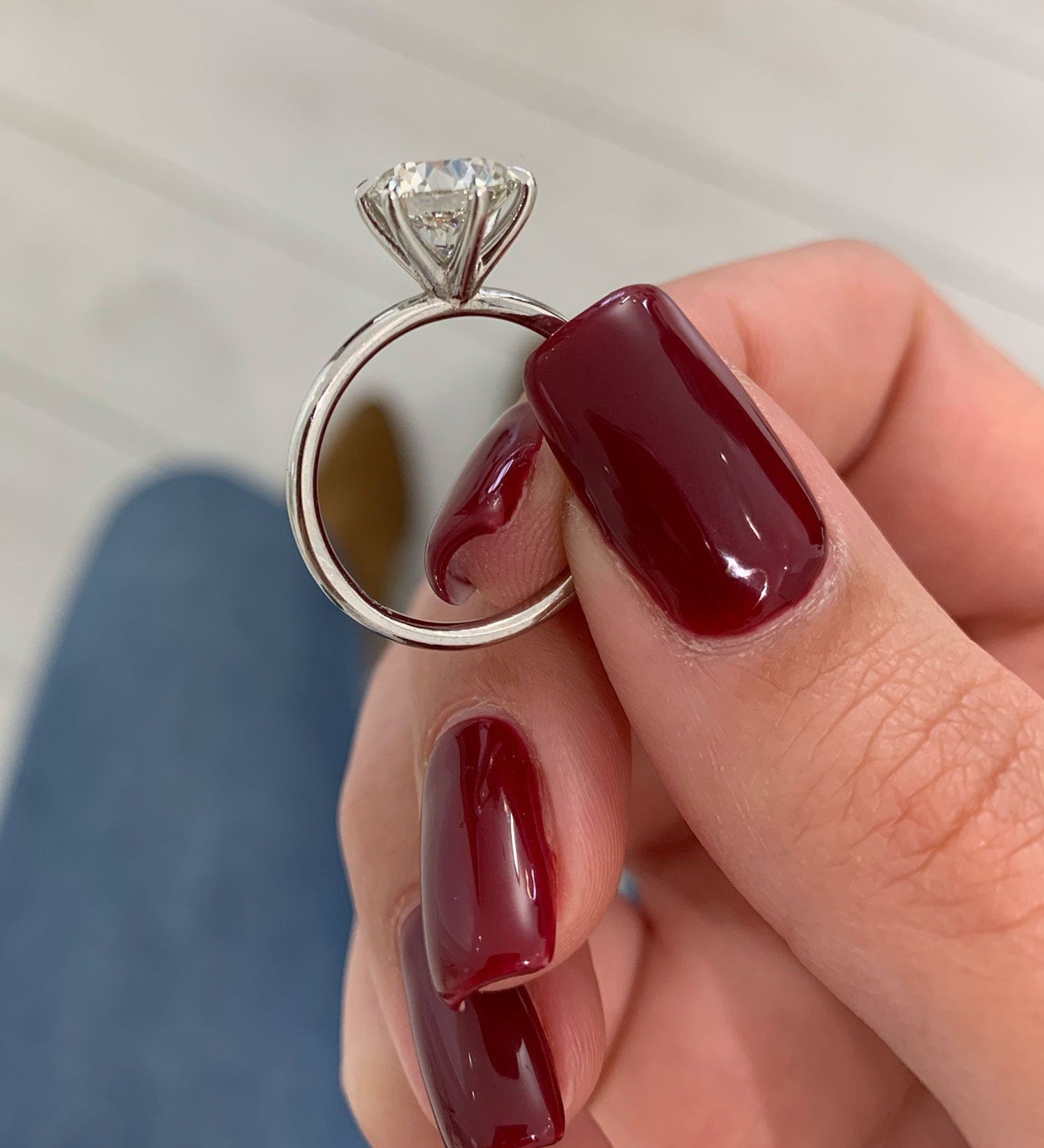Round Solitaire Lab Grown Diamond Engagement Ring
