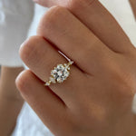 1.08 CT Round Cluster CVD D/VS2 Diamond Engagement Ring 4