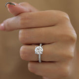 2 CT Round Cut Pave CVD F/VS2 Diamond Engagement Ring 2