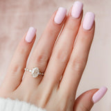 Custom Oval Pave Hidden Halo Lab-Grown Engagement Ring for Julia