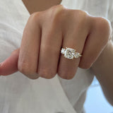 2.6 CT Cushion Three Stone CVD G/VS2 Diamond Engagement Ring 4