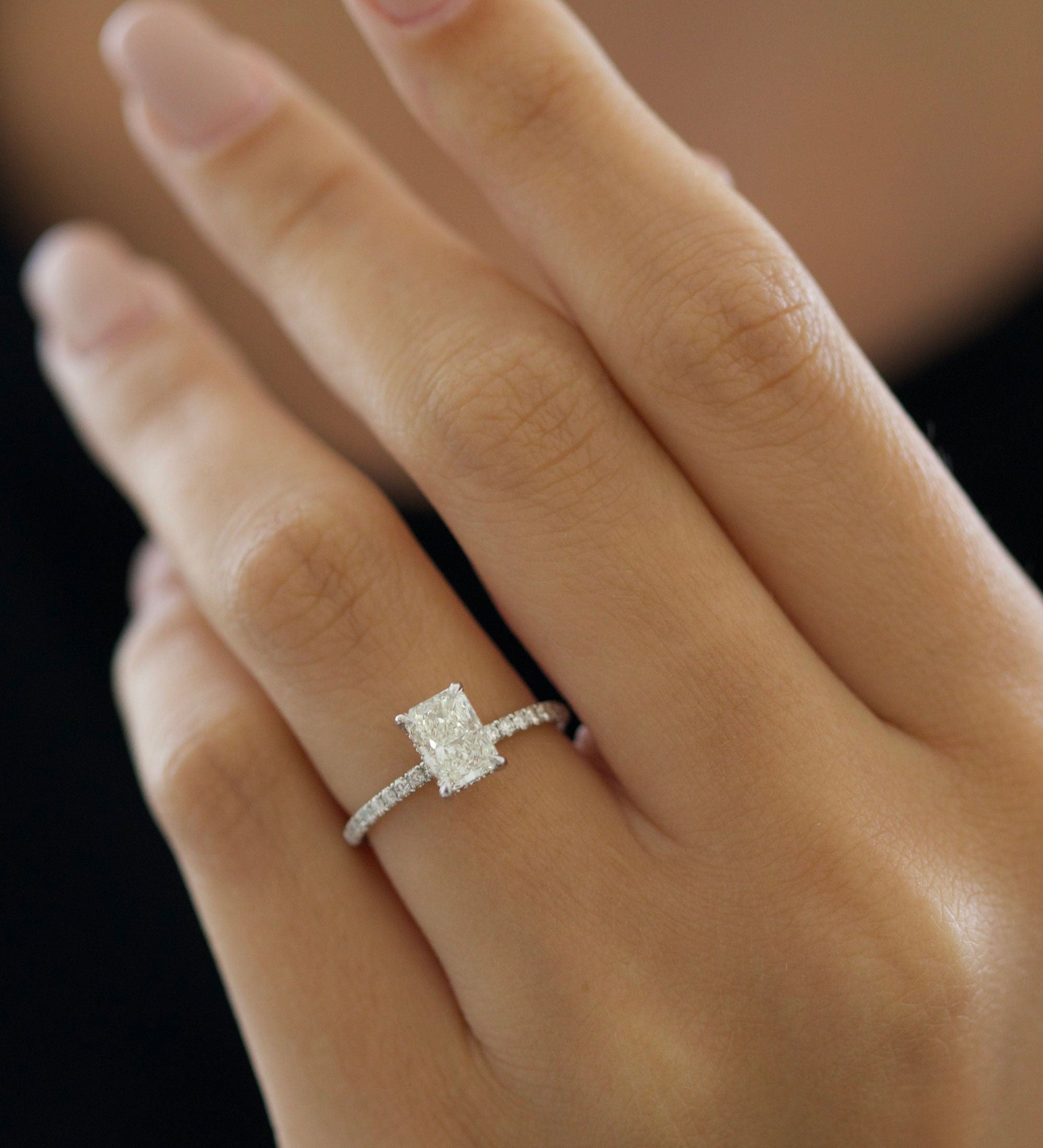 Radiant Pave Lab Grown Diamond Engagement Ring