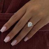 2 CT Pear Halo CVD G/VS2 Diamond Engagement Ring 3
