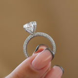 2 CT Round Cut Pave CVD F/VS2 Diamond Engagement Ring 5
