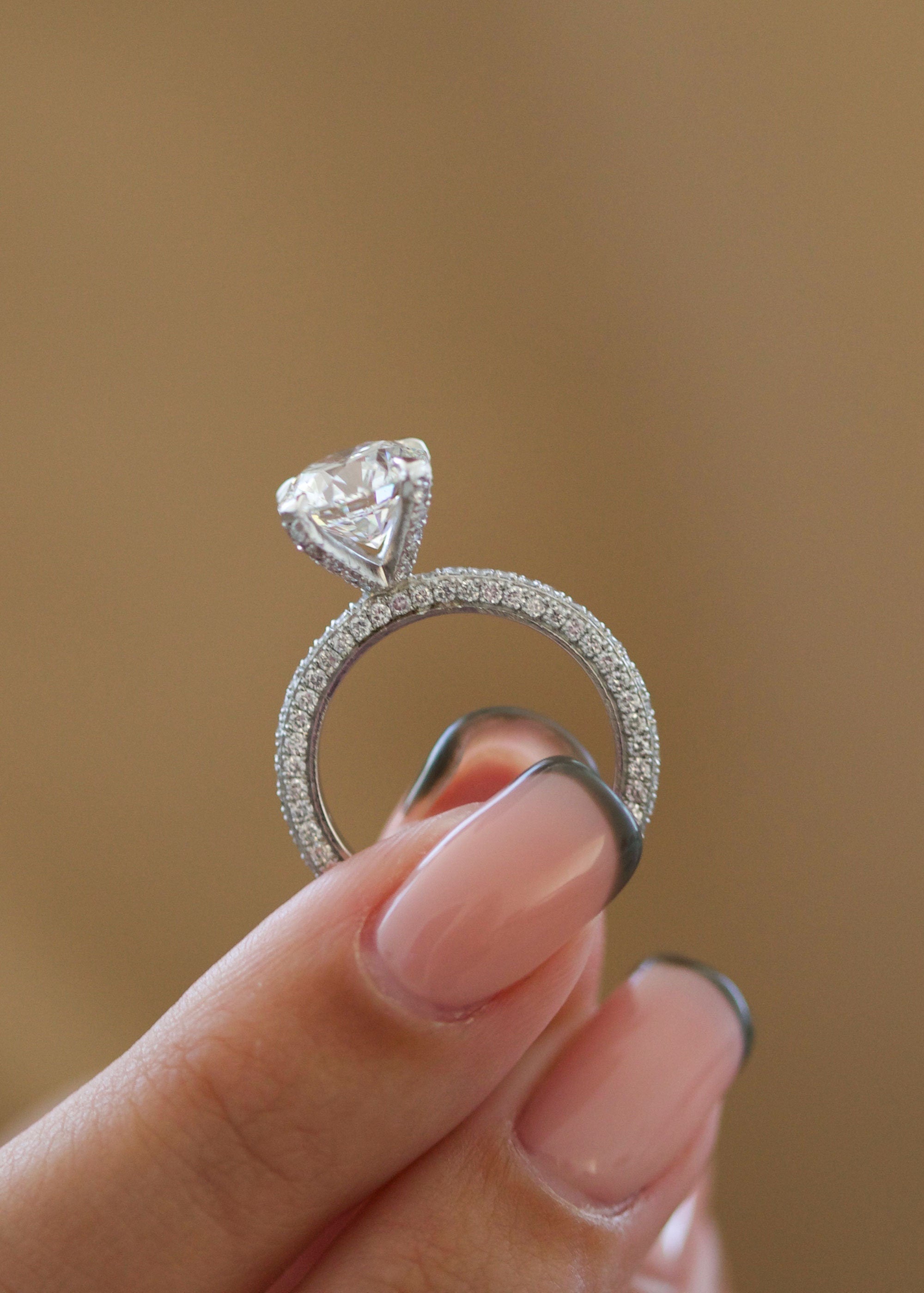 2 CT Round Cut Pave CVD F/VS2 Diamond Engagement Ring 5