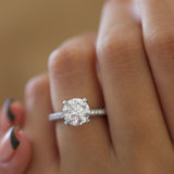 2 CT Round Cut Pave CVD F/VS2 Diamond Engagement Ring 1