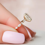 Custom Oval Pave Hidden Halo Lab-Grown Engagement Ring for Julia