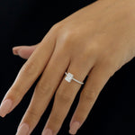 1.02 CT Radiant Hidden Halo CVD G/VS2 Diamond Engagement Ring 3