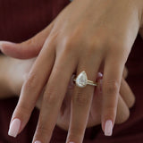 2 CT Pear Halo CVD G/VS2 Diamond Engagement Ring 4