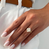 1.03 CT Oval Halo CVD G/VS2 Diamond Engagement Ring 4