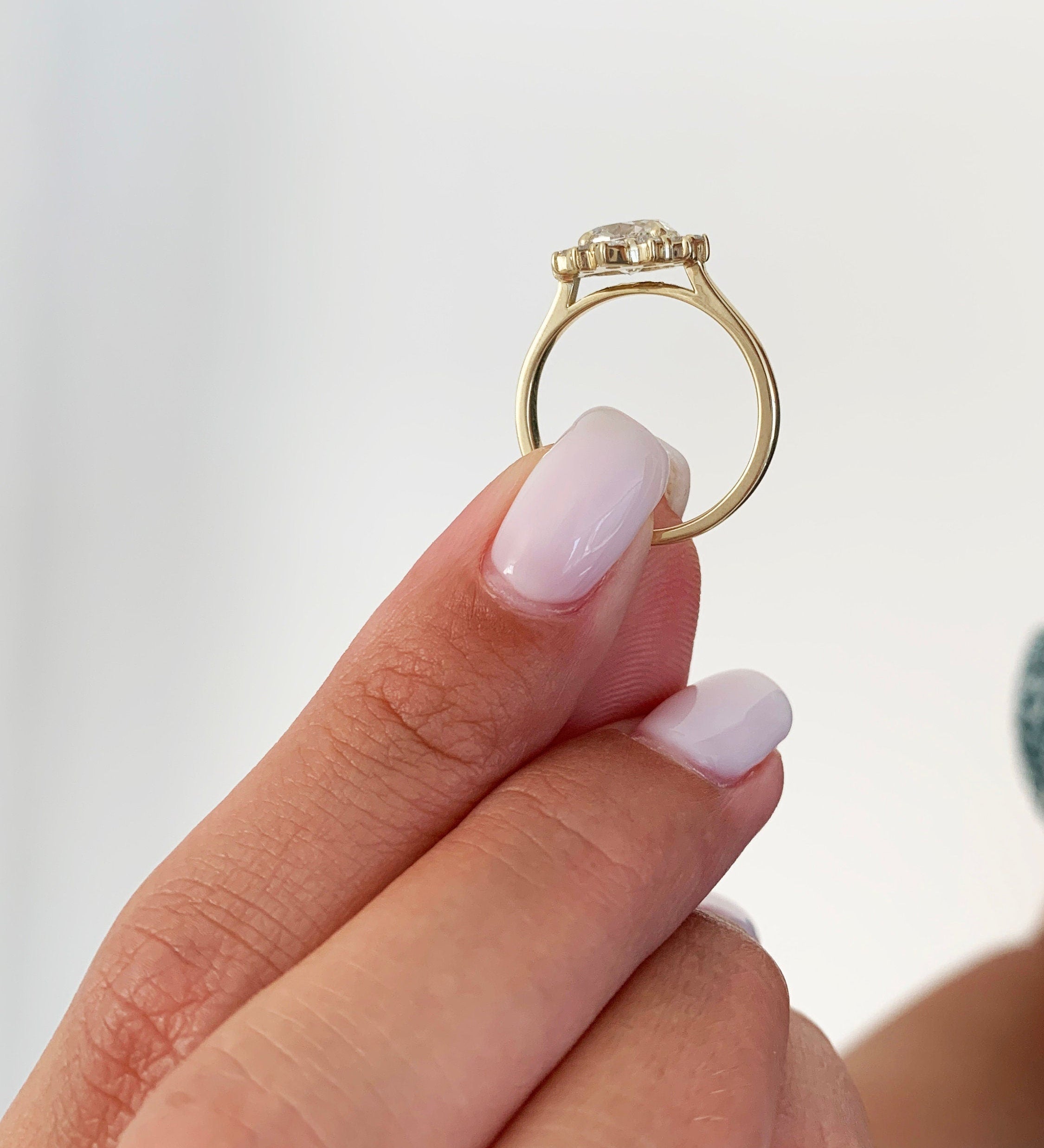 Oval Cluster Lab Grown Diamond Engagement Ring