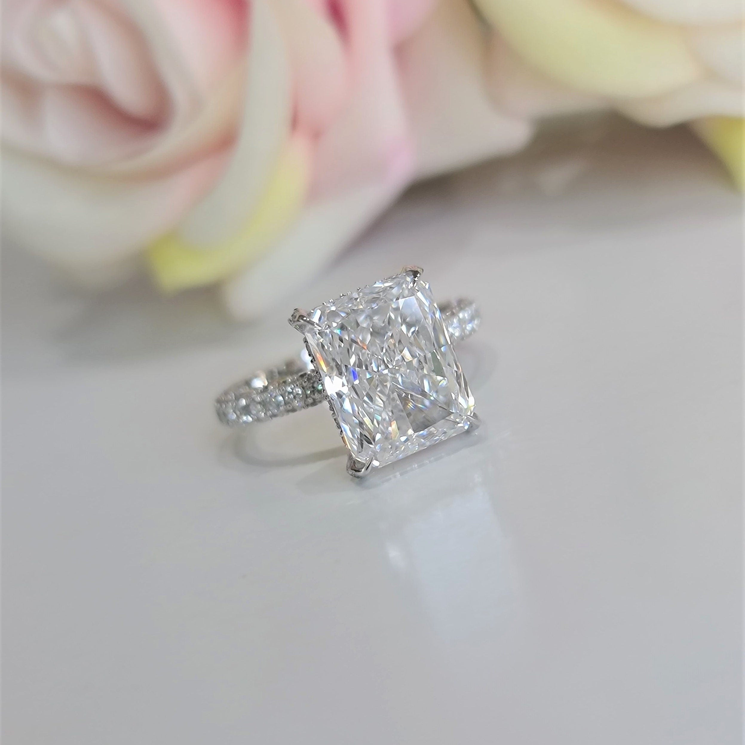 Radiant Pave Lab Grown Diamond Engagement Ring