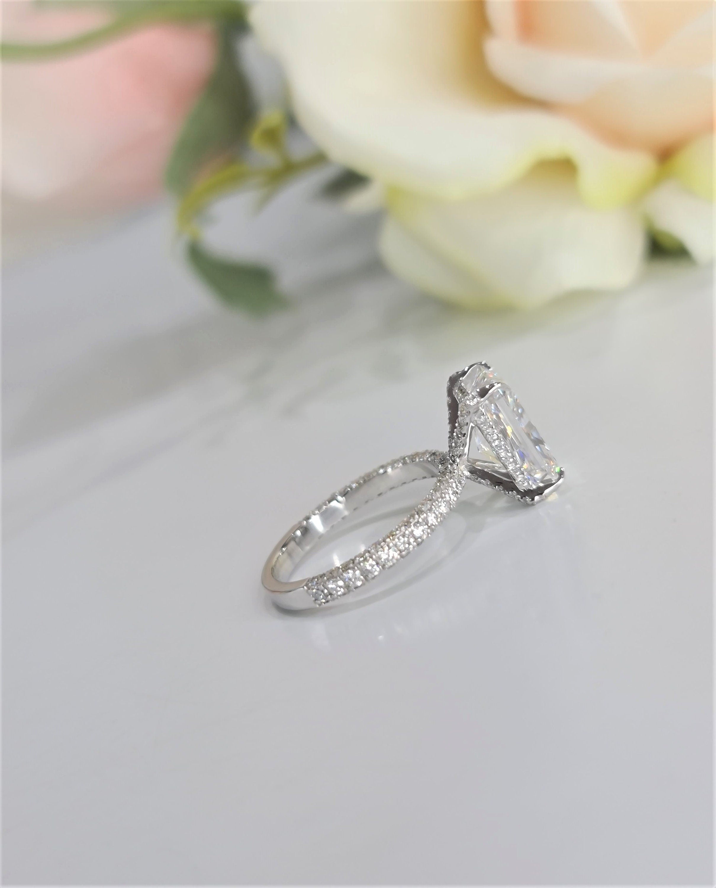 Radiant Pave Lab Grown Diamond Engagement Ring