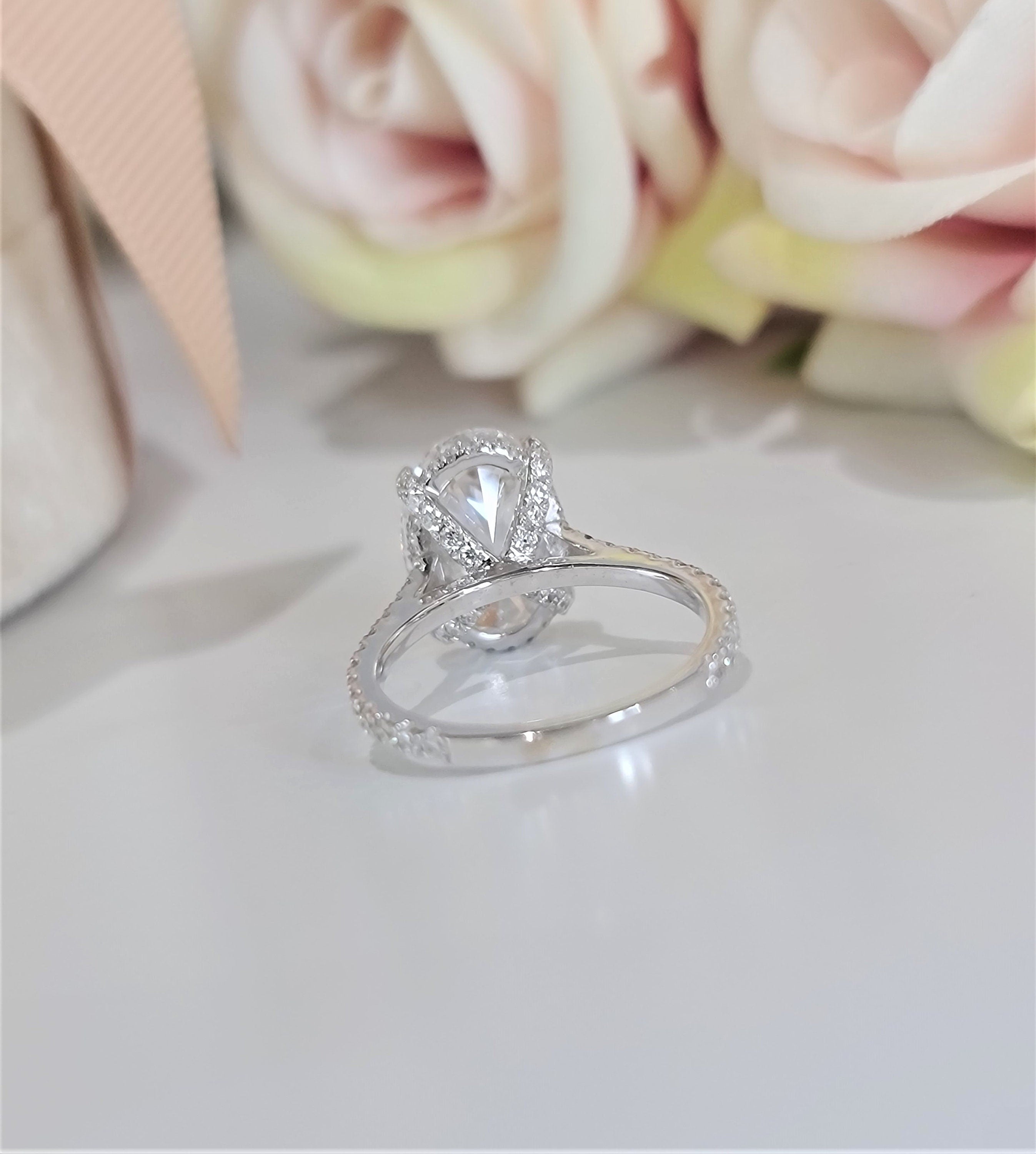 Oval Pave Lab Grown Diamond Engagement Ring