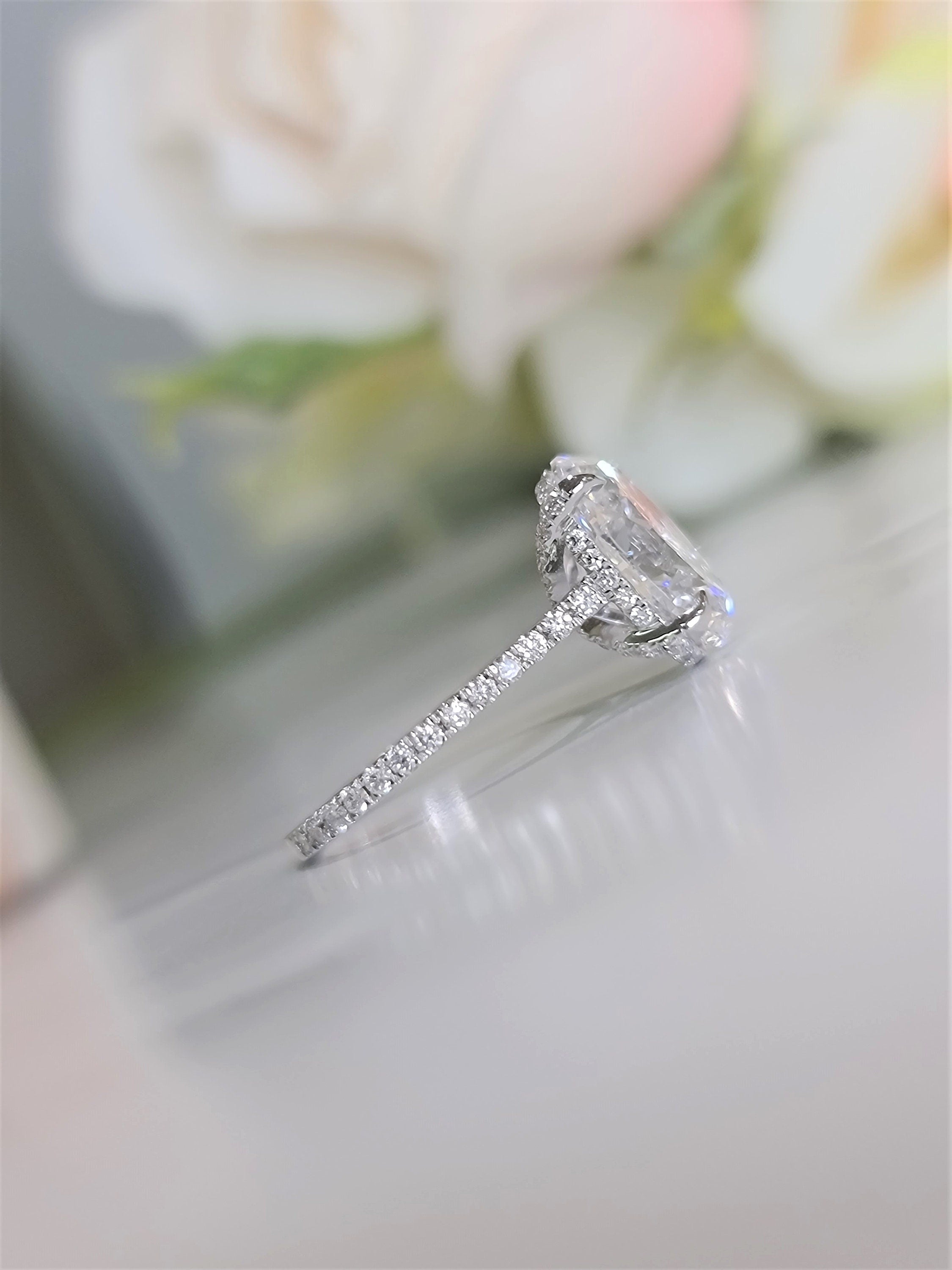Oval Pave Lab Grown Diamond Engagement Ring