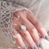 Oval Pave Lab Grown Diamond Engagement Ring