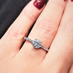 1.0 CT Round Cut Pave Style CVD F/VS1 Diamond Engagement Ring 2