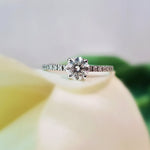 1.0 CT Round Cut Pave Style CVD F/VS1 Diamond Engagement Ring 1