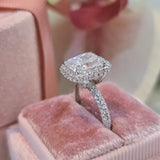 3.0 CT Cushion Halo CVD G/VS1 Diamond Engagement Ring 4