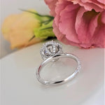 3.0 CT Round Hidden Halo CVD F/VS1 Diamond Engagement Ring 7
