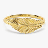 Feather Hand Wedding Band
