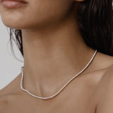 6 TCW Round Lab Grown Diamond Tennis Necklace