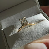 2.5 CT Emerald Solitaire Lab Grown Diamond Engagement Ring