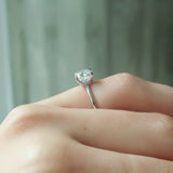 4 CT Cushion Hidden Halo Lab Grown Diamond Engagement Ring