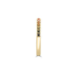 0.04 TCW Round Half Eternity Rainbow Sapphire Gemstone Wedding Band