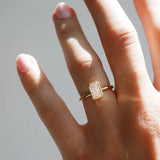 1.5 CT Radiant Bezel Lab Grown Diamond Engagement Ring