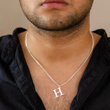 Initial Pendant Chained Necklace For Men