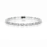 10.5 TCW Emerald, Oval & Pear Lab Grown Diamond Tennis Bracelet