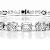 28 TCW Oval & Emerald Lab Grown Diamond Tennis Bracelet