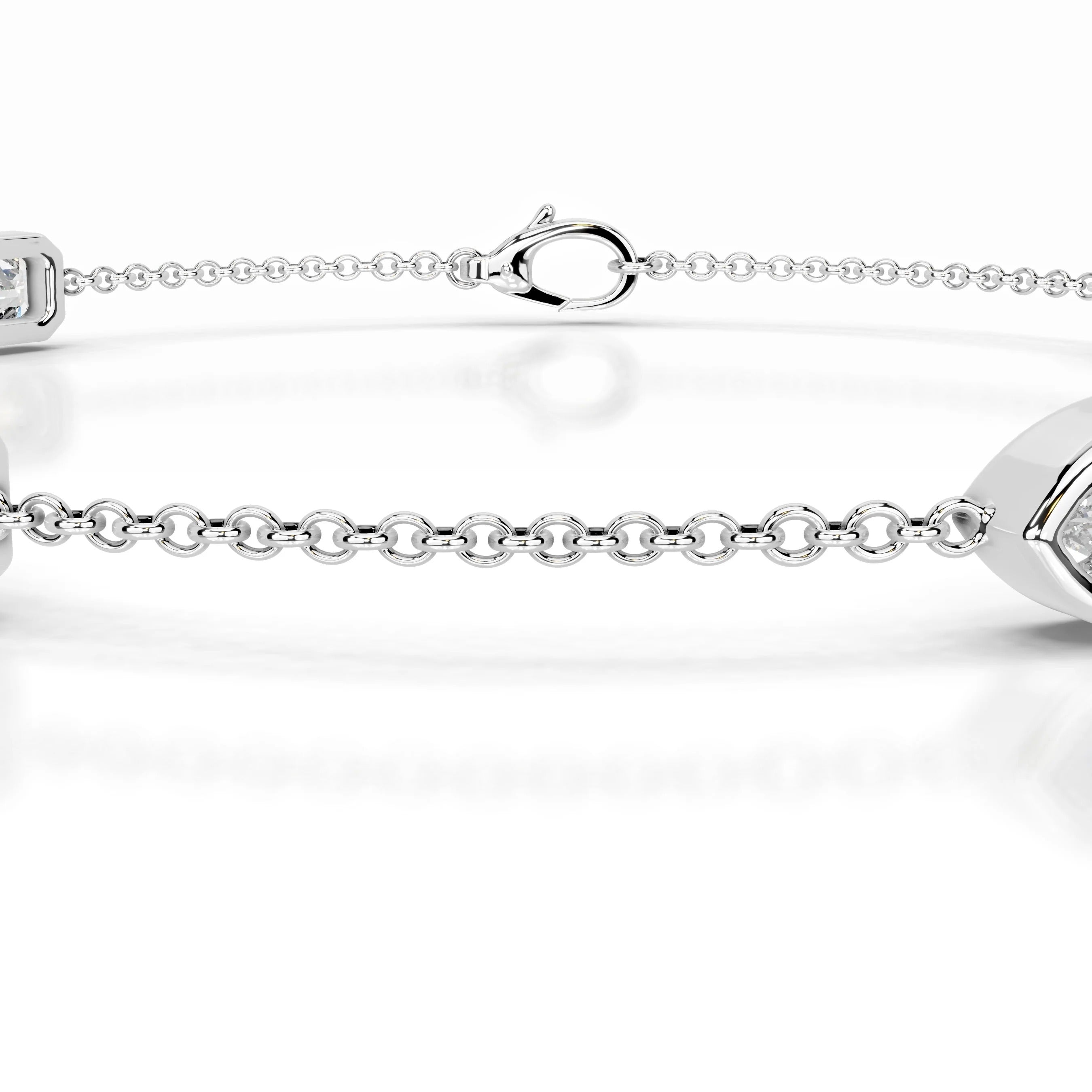 3 TCW Emerald & Marquise Lab Grown Diamond Chain Bracelet