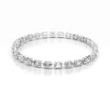 28 TCW Oval & Emerald Lab Grown Diamond Tennis Bracelet