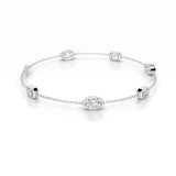 3 TCW Emerald & Marquise Lab Grown Diamond Chain Bracelet