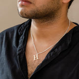 Initial Pendant Chained Necklace For Men