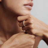 0.25 TCW Round Shaped Half Eternity Lab Grown Diamond Wedding Band