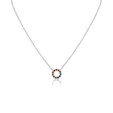 0.23 TCW Round Circle Shaped Multi Colored Sapphire Gemstone Necklace