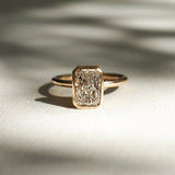 1.5 CT Radiant Bezel Lab Grown Diamond Engagement Ring