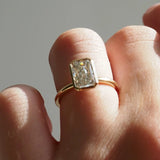 1.5 CT Radiant Bezel Lab Grown Diamond Engagement Ring