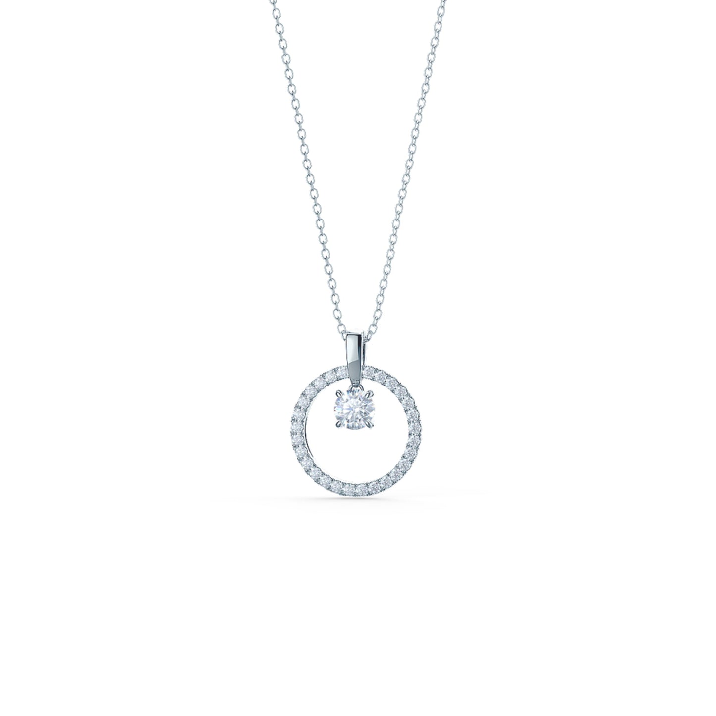 
                  
                    0.65 TCW Round Cut Moissanite Floating Open Circle Necklace
                  
                