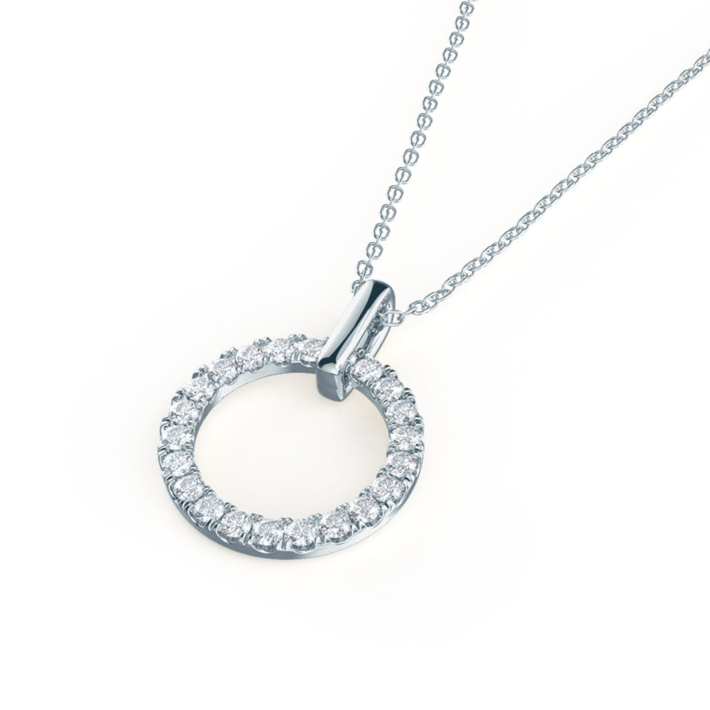 
                  
                    0.25 TCW Round Cut Moissanite Necklace With Open Circle Style
                  
                