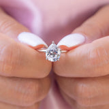 1.33 CT Pear Hidden Halo Lab Grown Diamond Engagement Ring