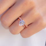 1.33 CT Pear Hidden Halo Lab Grown Diamond Engagement Ring